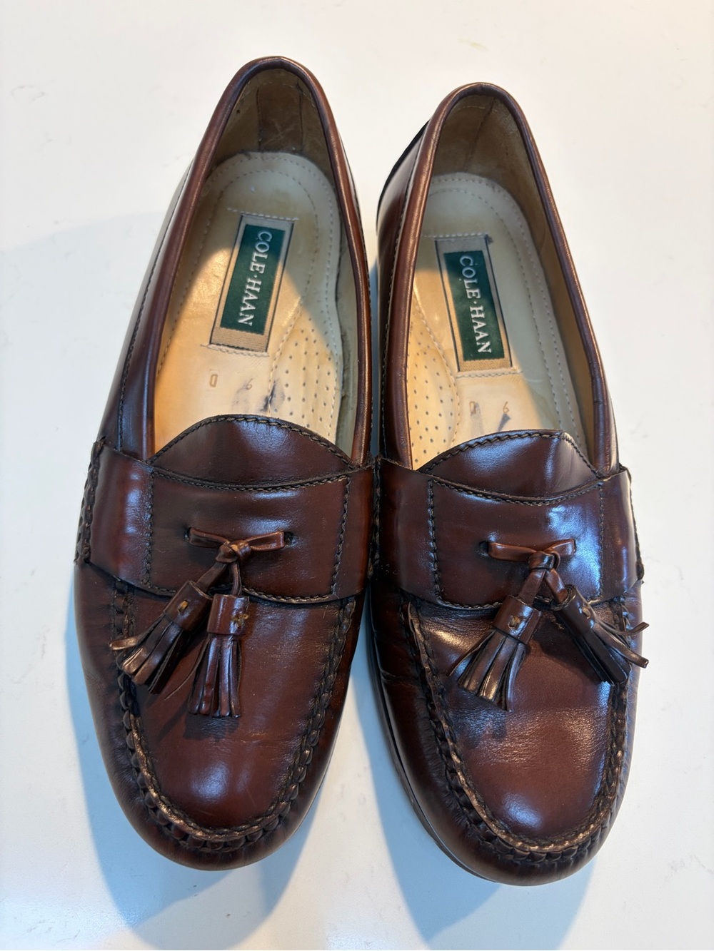 Cole Haan Dark Brown Leather Tassel Loafers
